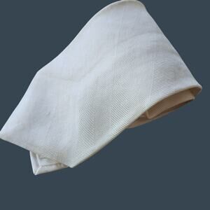 Men's Clubfellow All Silk Tie Made In U.S.A. White Herringbone Pattern